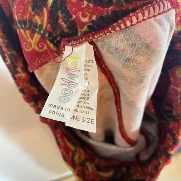 Lularoe Paisley Print Leggings One Size Red - Picture 5 of 5